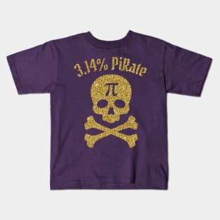 Pi Day, Pi Number, Cute Golden Jolly Roger, Pi Day Gift Kids T-Shirt